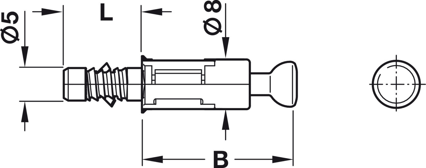 Spreading Bolt, C100, Minifix<sup>®</sup> system, for drill hole Ø 5 mm