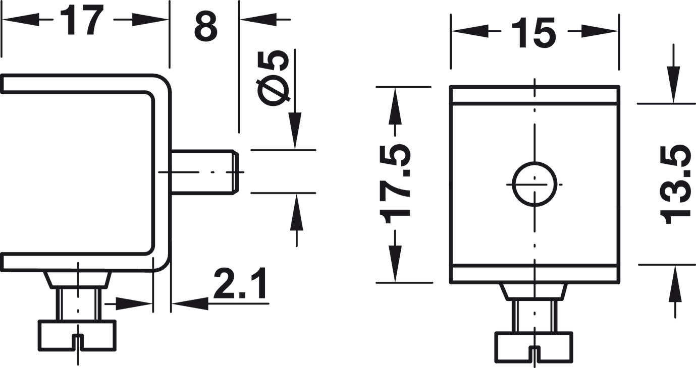 Glass Shelf Support, with Safety Locking Screw, Steel