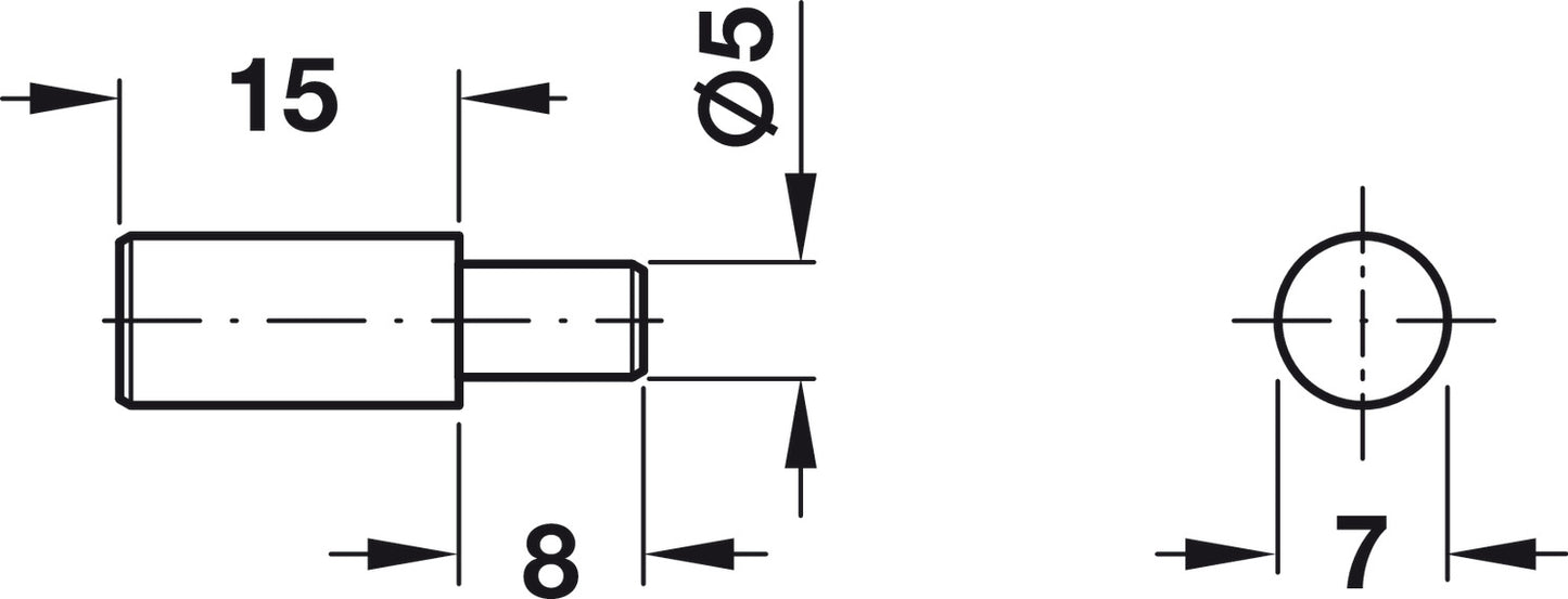 Shelf Support, Ø5 mm, For wooden shelves, steel