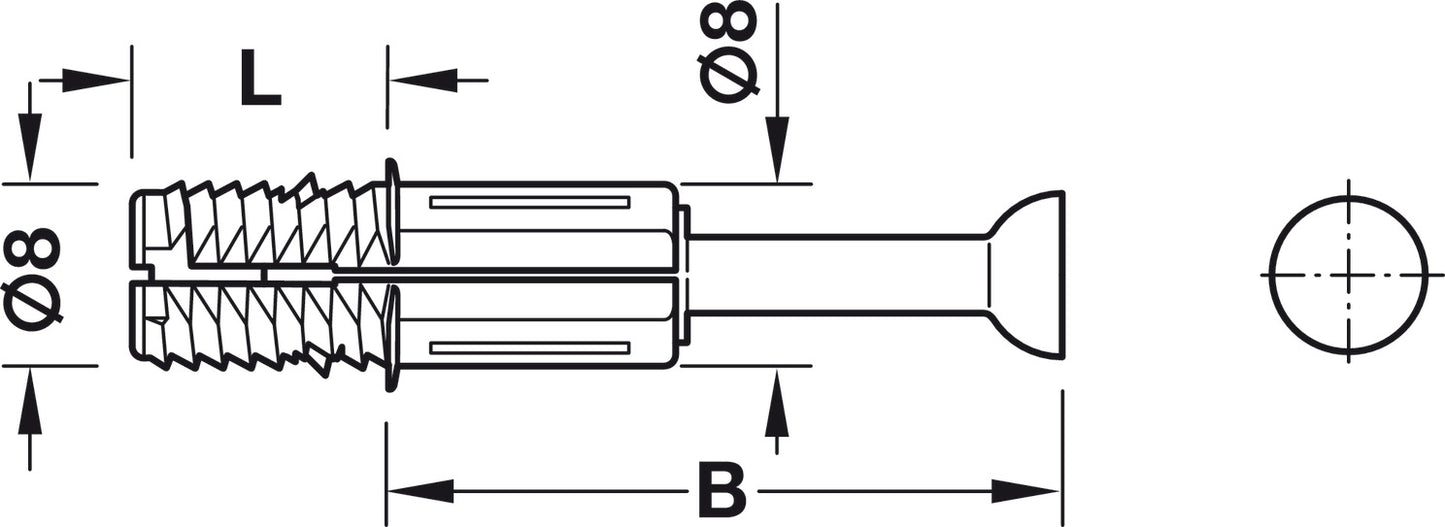Spreading Bolt, HÃ¤fele Minifix