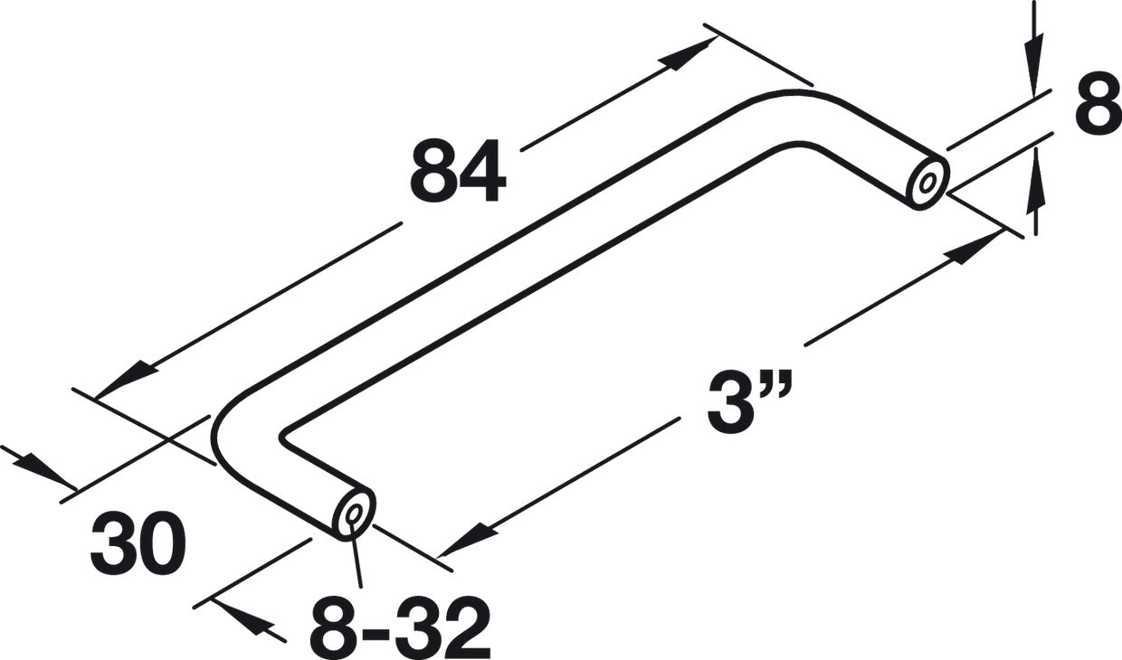 Handle, Steel or Brass