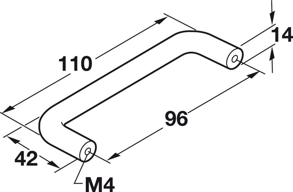 Wire Handle, Matt, Stainless Steel