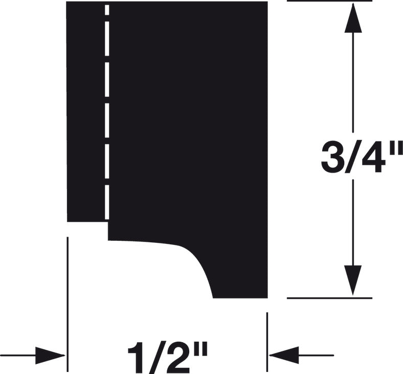 Moulding, 3/4" x 1/2" x 96" (H x D x L)
