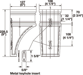 Corbel, 9" x 4 1/4" x 5" (H x W x D)