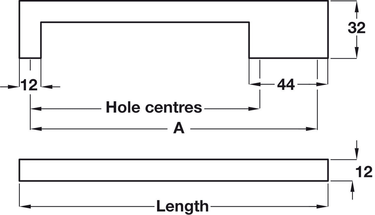 Handle, Zinc, 128/160 mm CTC