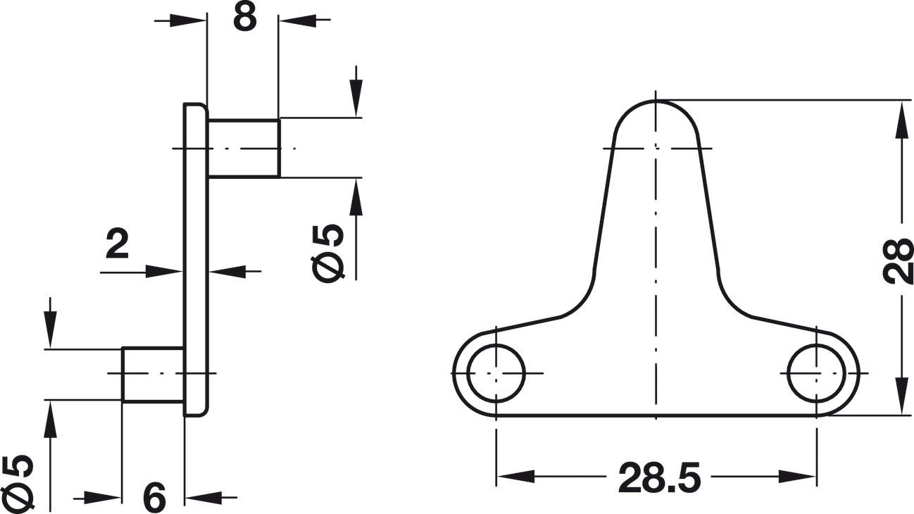 Shelf Support, Ø5 mm