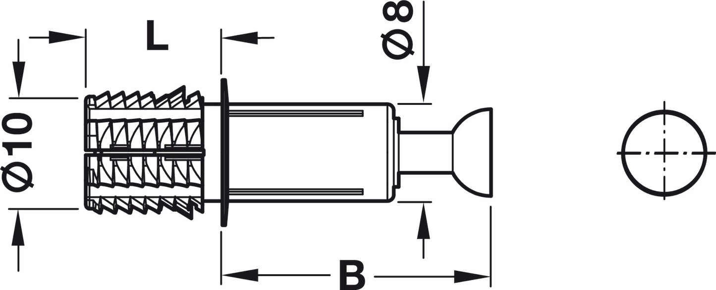 Spreading Bolt, C100, Minifix