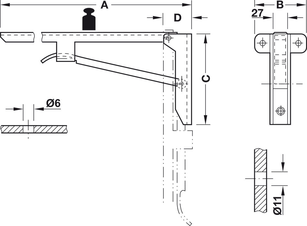Folding Table Bracket, Hebgo, Heavy-Duty