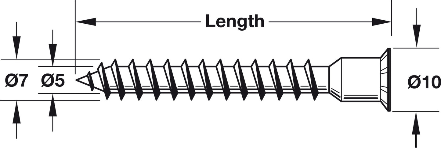 One-Piece Connector, Self-Countersinking, with Pointed Tip