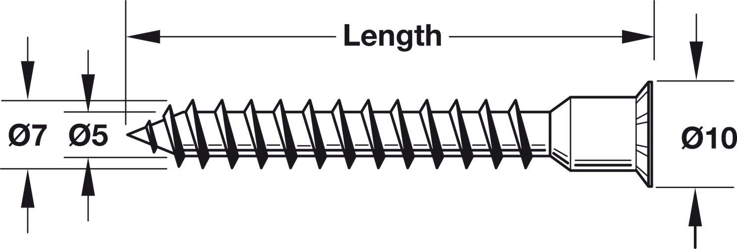 One-Piece Connector, Self-Countersinking, with Pointed Tip