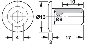 1/4-20 JCN Nut, 4 mm Hexagonal Socket, Ø13mm