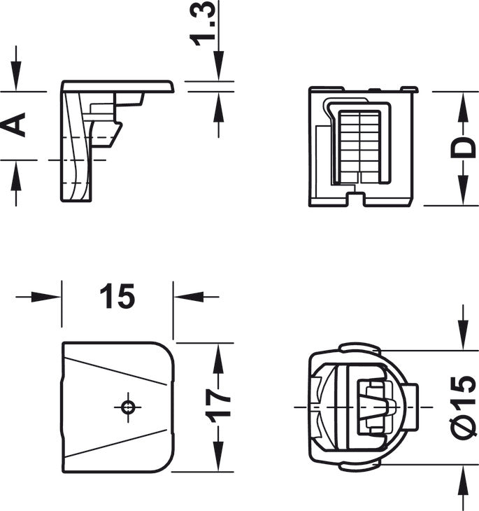 Shelf Connector, HÃ¤fele Ixconnect Tab 15