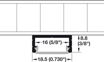 Aluminum Profile, for Surface Mounting, Shallow