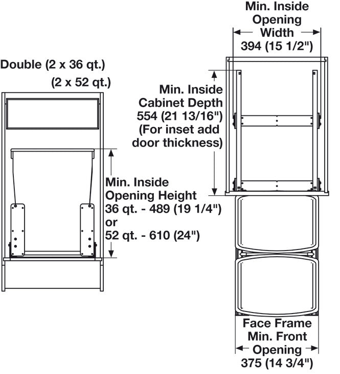 Waste Bin Pull-Out, HÃ¤fele Matrix, Double