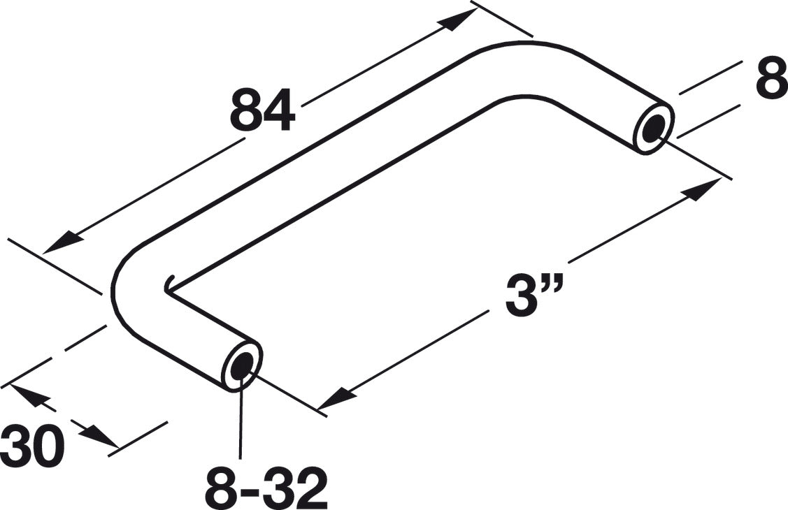 Handle, Steel or Brass