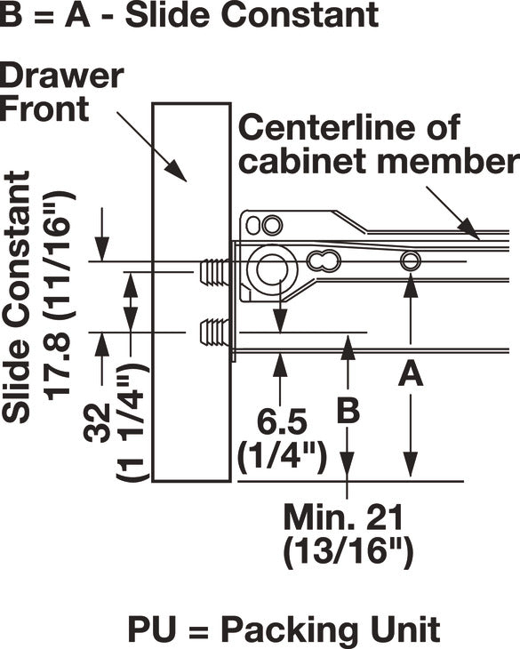 Single-Wall Metal Drawer System, Grass Zargen 6035 (Side Height: 1 11/16")