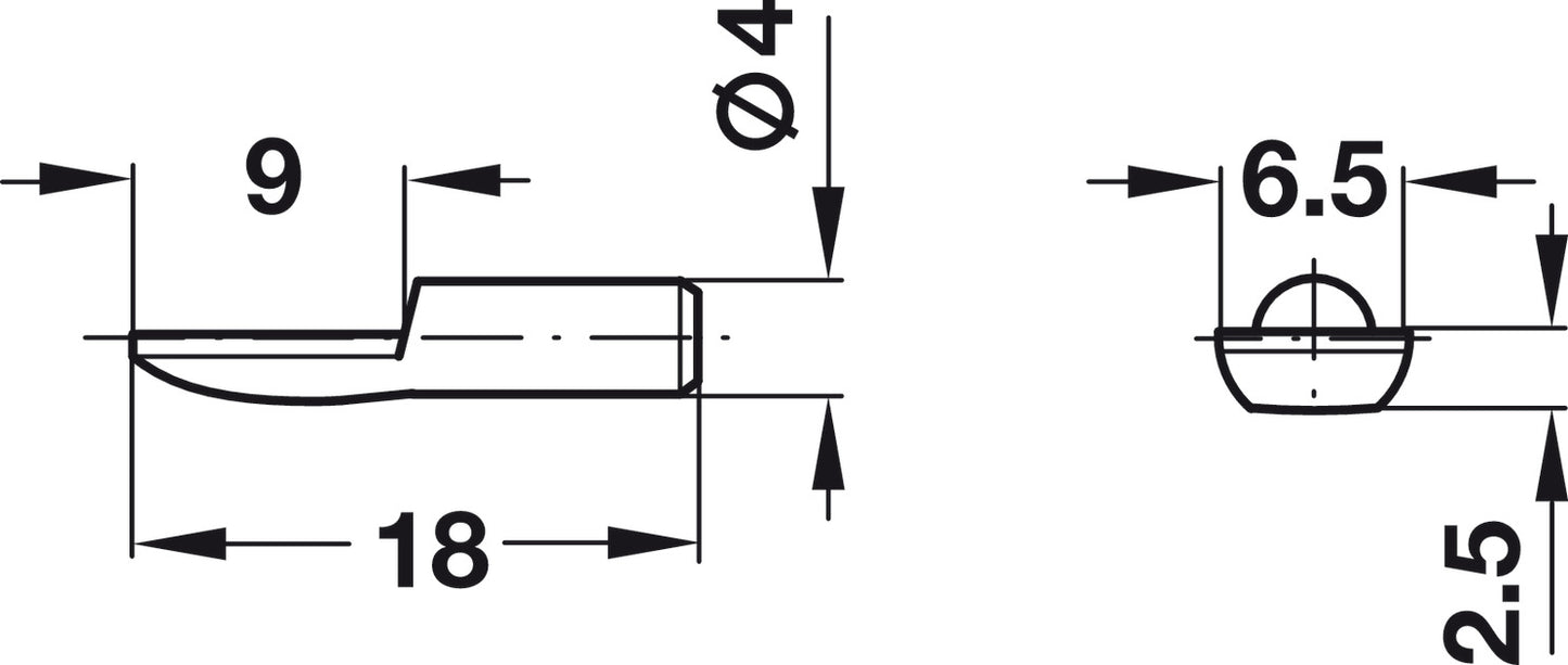 Shelf Support, Ø4 mm