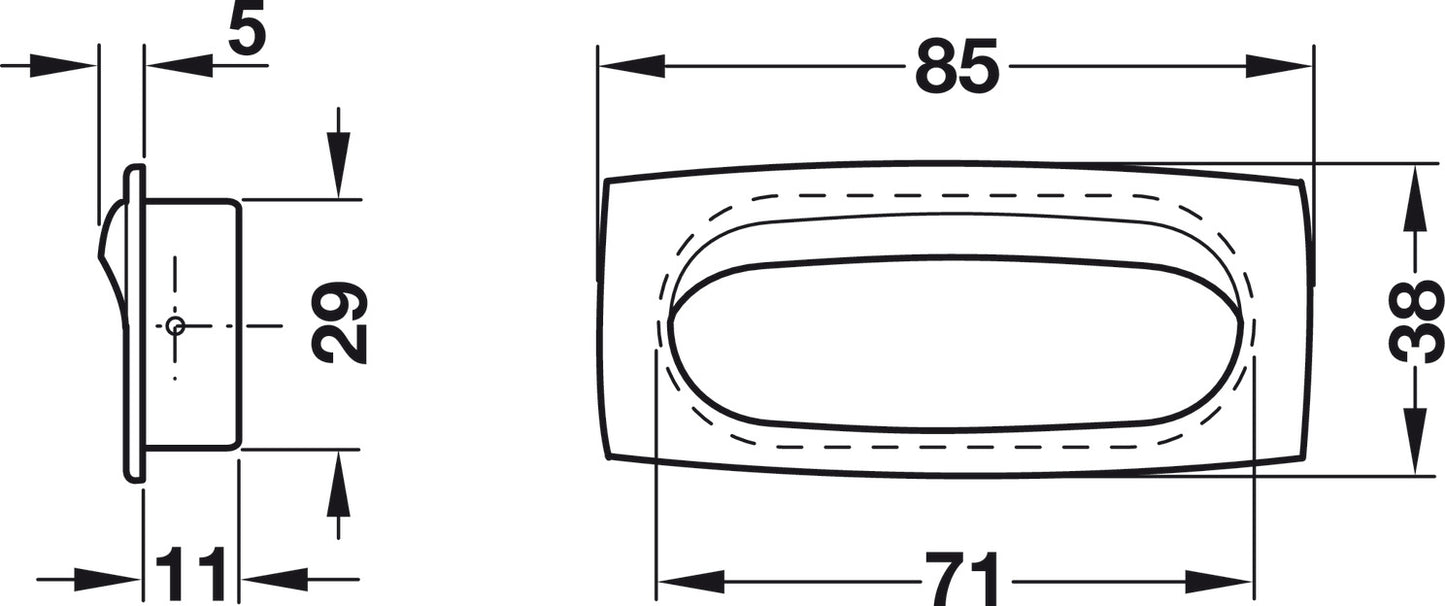 Inset Handle, Brass