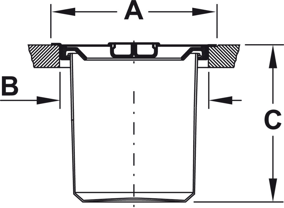 Single Waste Bin, for Flush or Surface Mounting