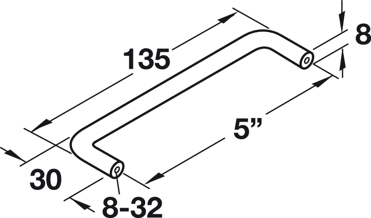 Handle, Steel or Brass