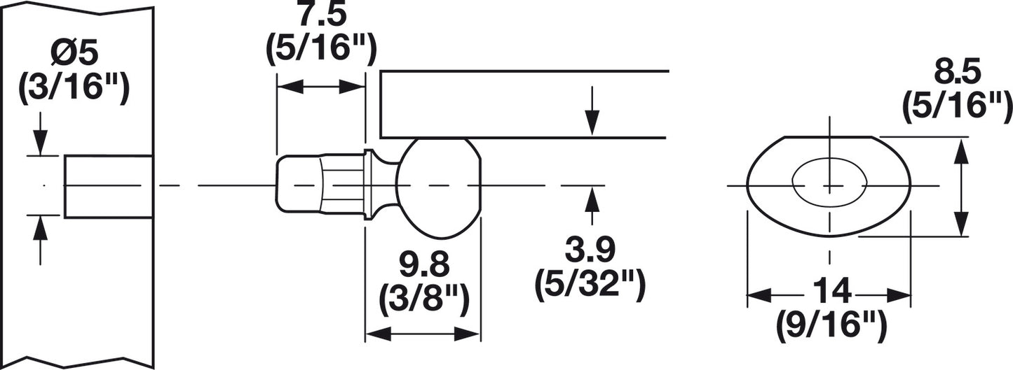 Shelf Support, Ø5 mm