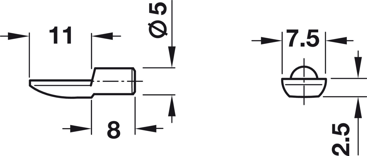 Shelf Support, Ø5 mm