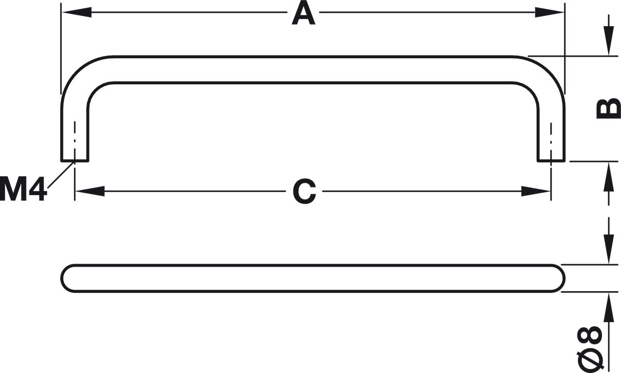 Handle, Steel or Brass