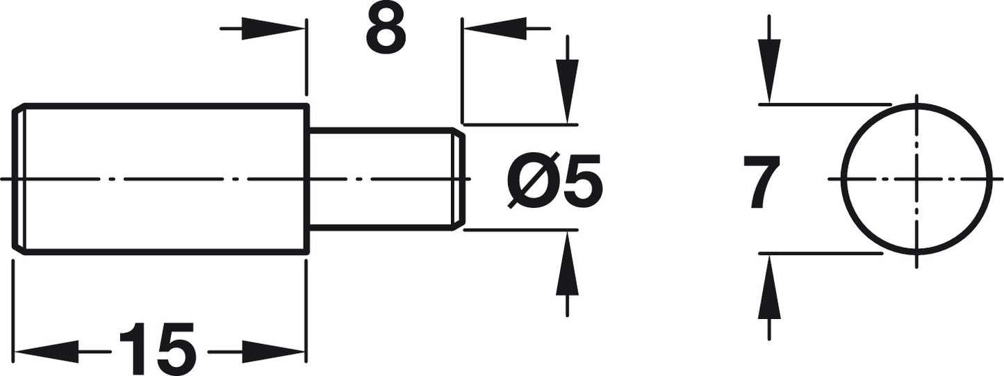 Shelf Support, Ø5 mm, For wooden shelves, steel