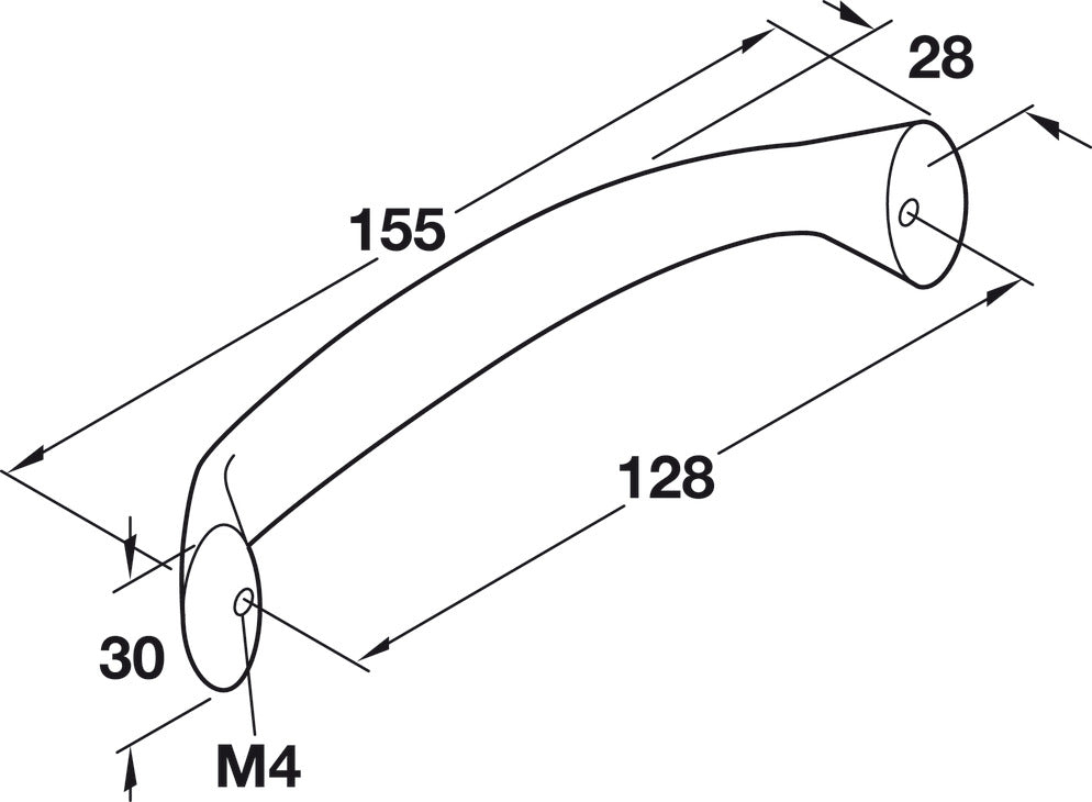 Handle, Zinc, Satin Nickel
