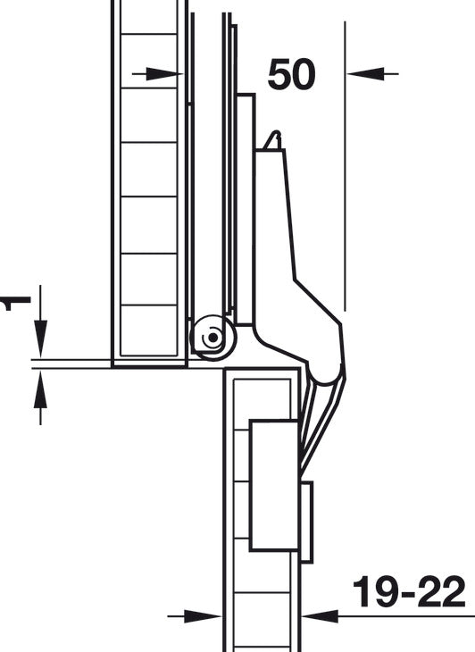 Overlay Door Accessory Pack, 40 mm, for HÃ¤fele Slido F-Park 71 16A