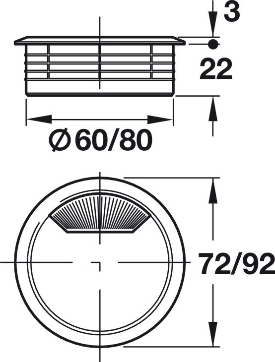 Plastic Cable Grommet, Two-Piece, Round with Spring Closure