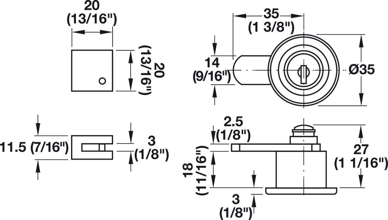 Glass Door Cam Lock, for Single Doors