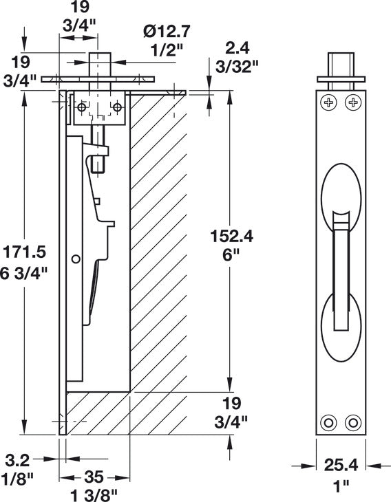Flush Bolt, Lever Action