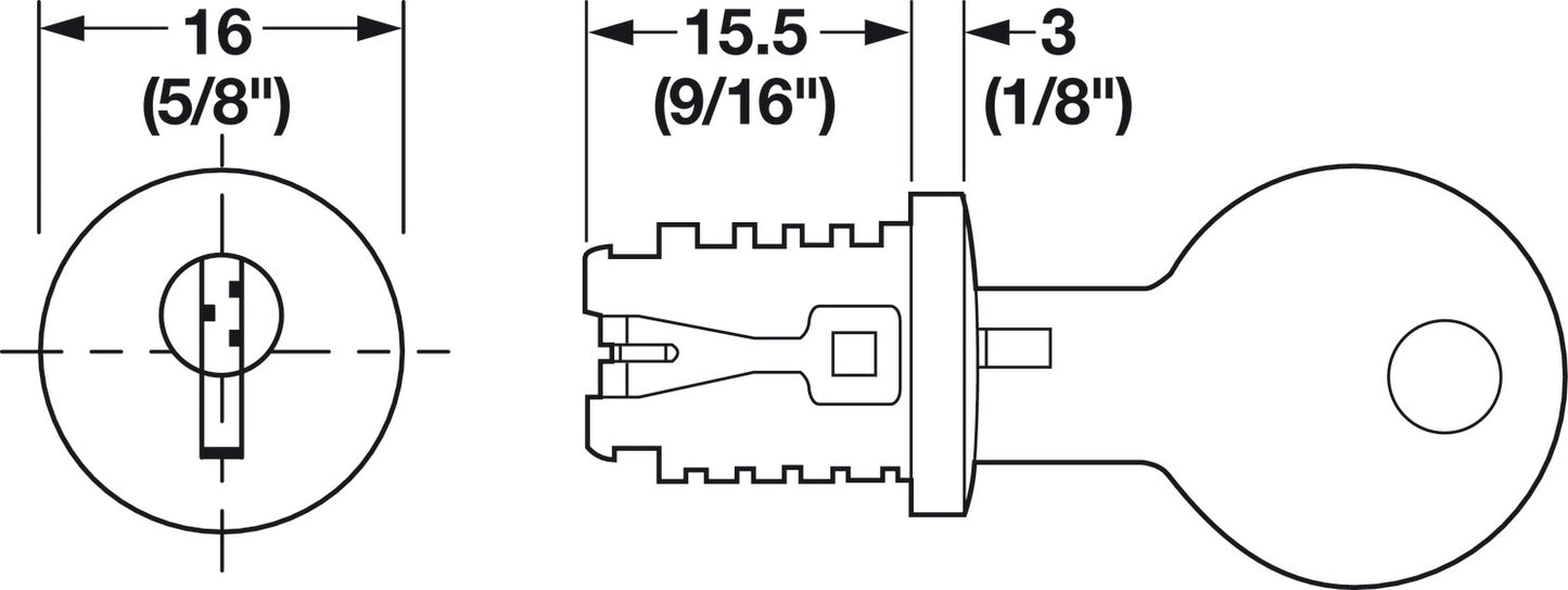 Snap-In Lock Core, Keyed Alike