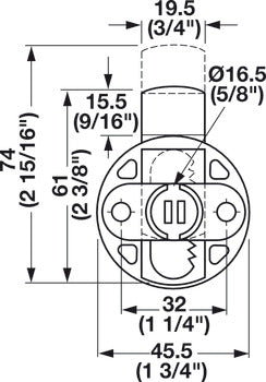 Deadbolt Lock, with Offset Bolt for Face-Frame Cabinets