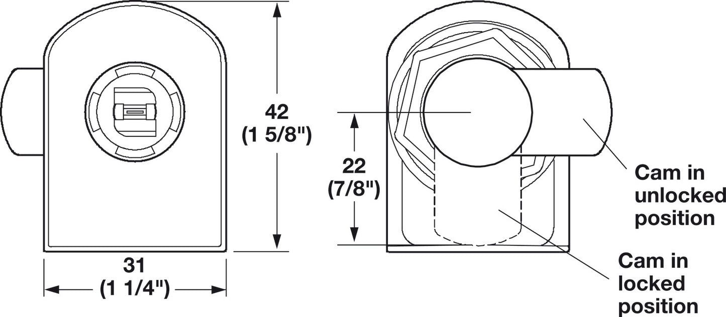 Glass Door Lock, Vertical Installation