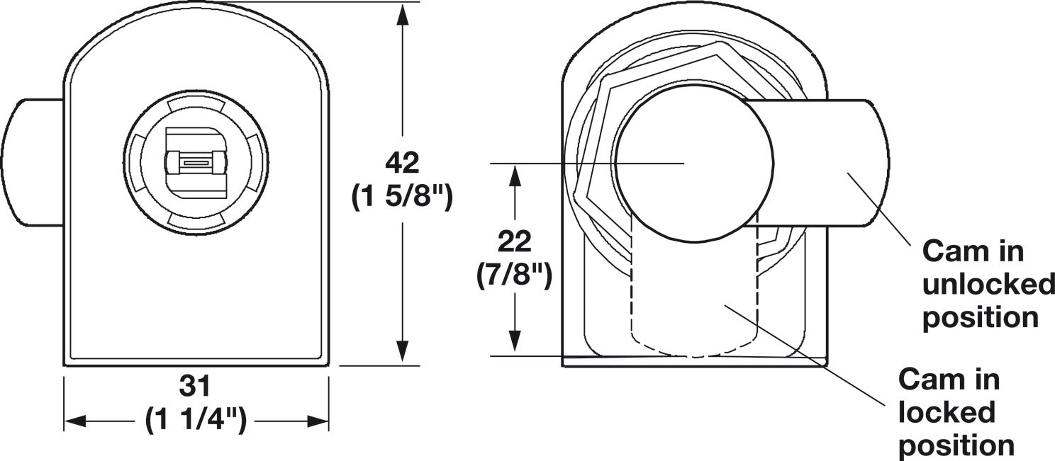 Glass Door Lock, Vertical Installation