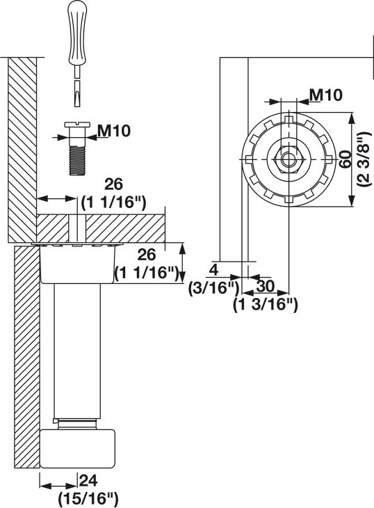 Mounting Socket, XT Metal