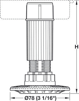Adjustment Feet, for HÃ¤fele AXILOâ„¢ 78 plinth system