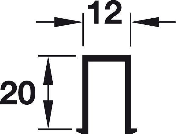 Guide Rail, 20 x 12 (13/16" x 1/2"), Glue-in