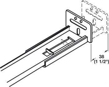 Accuride 1029 Center Mounted Slide, 3/4 Extension, 35 lbs Weight Capacity