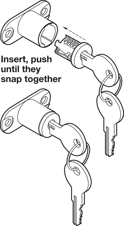 Snap-In Lock Core, Keyed Alike