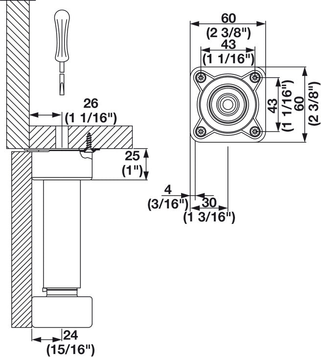 Mounting Socket, XT Metal