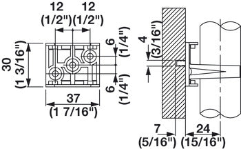 Adapter, for Plinth Clips for Ø28 mm