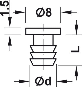 Door Bumper, 8.5 x 8 x 1.5 mm