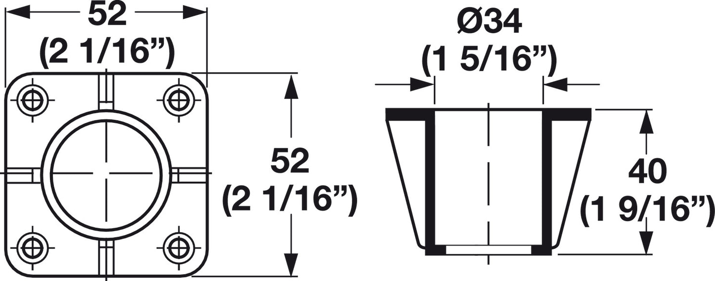 Mounting Sleeve, for Rolling Star Caster, 661.03.035