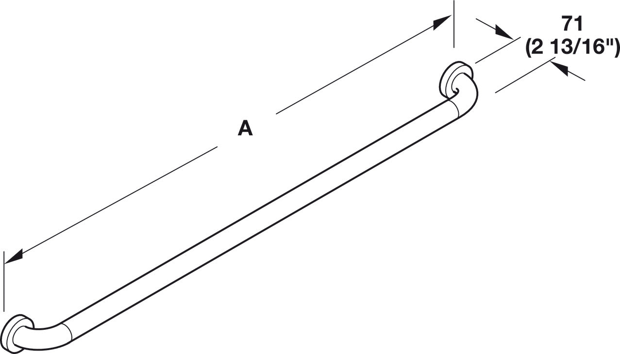 Grab Bar, with Center Support