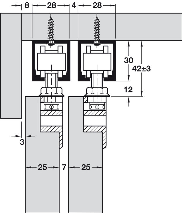 Sliding Door Hardware, HAWA Dorado 40 Infront, Set