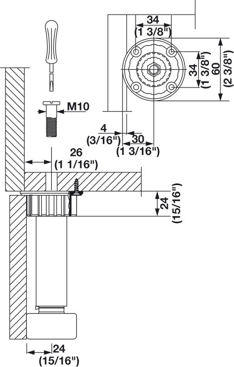 Mounting Socket, XT Plastic
