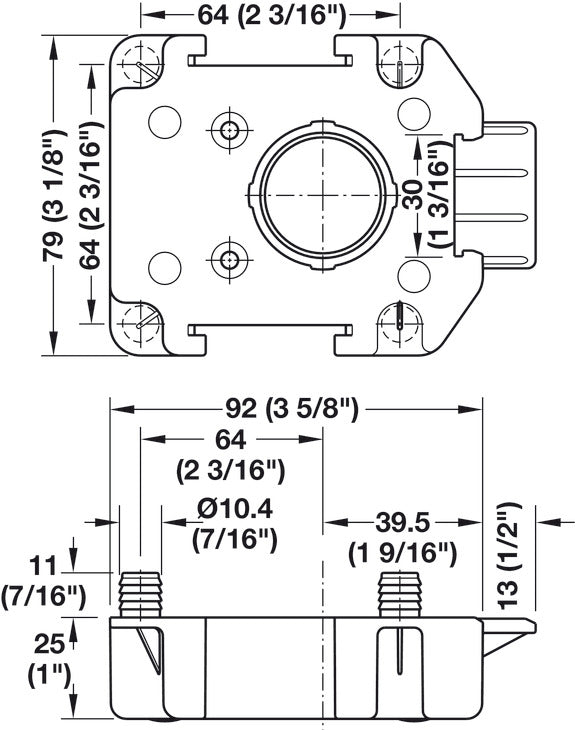 Mounting Plate, for HÃ¤fele AXILOâ„¢ 78 plinth system